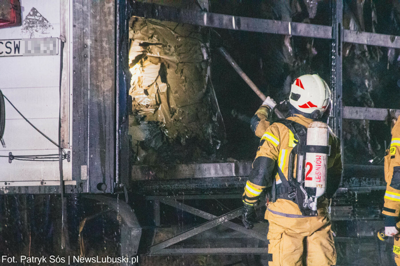 Pożar na DK32 - Pożar Zielona Góra. Utrudnienia na DK32