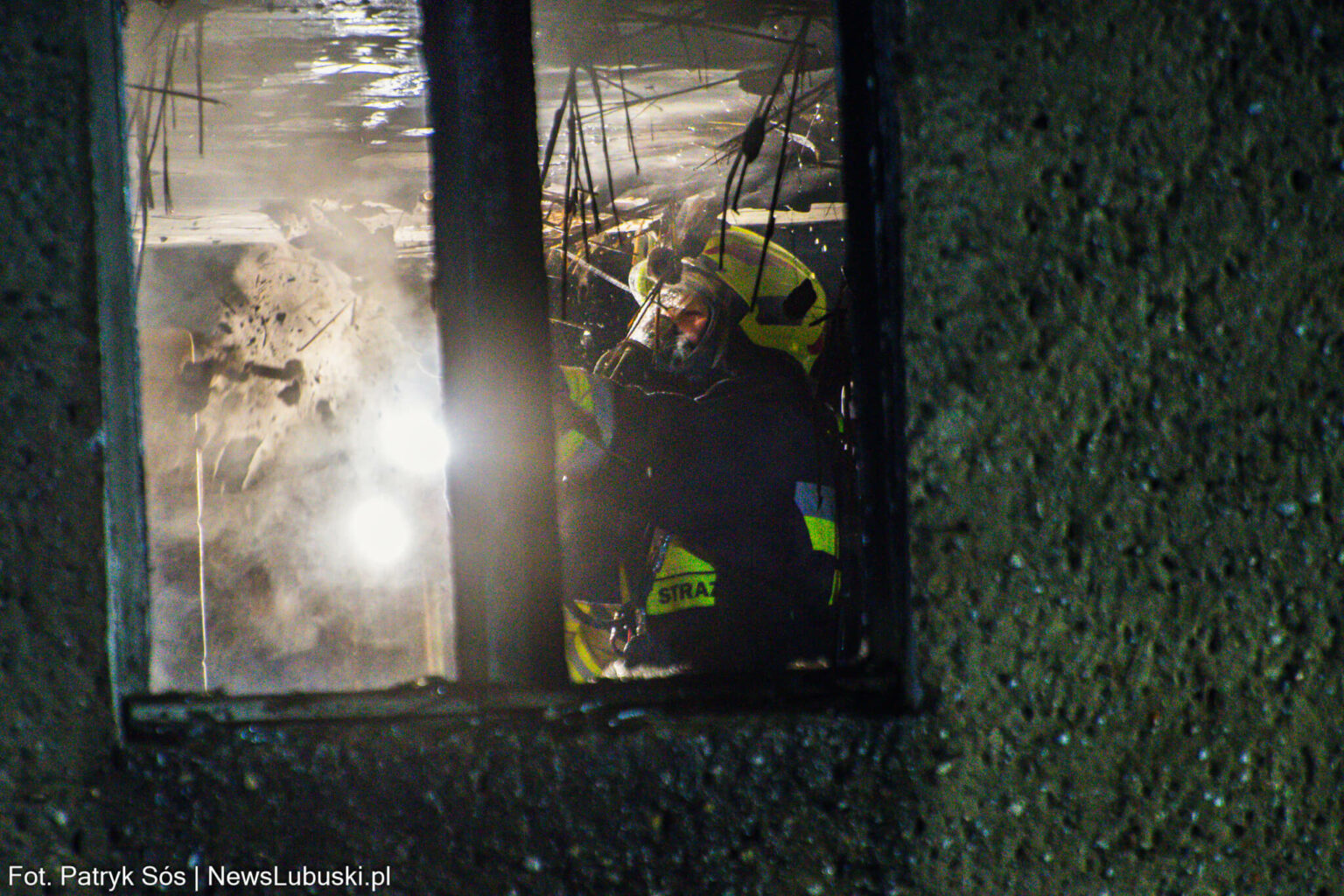 Pożar Zielona G&oacute;ra Batorego - Straż pożarna Zielona G&oacute;ra