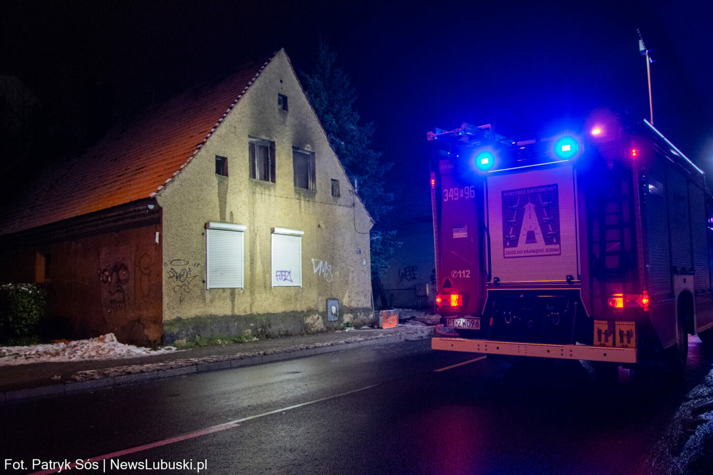 Pożar Zielona Góra Batorego - Straż pożarna Zielona Góra