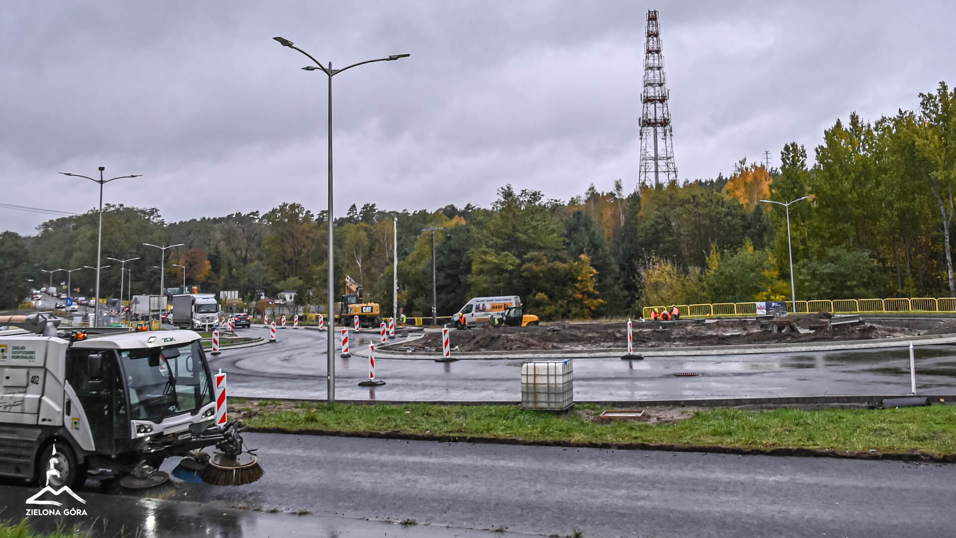 rondo św. Urbana Zielona Góra - prace drogowe Zielona Góra