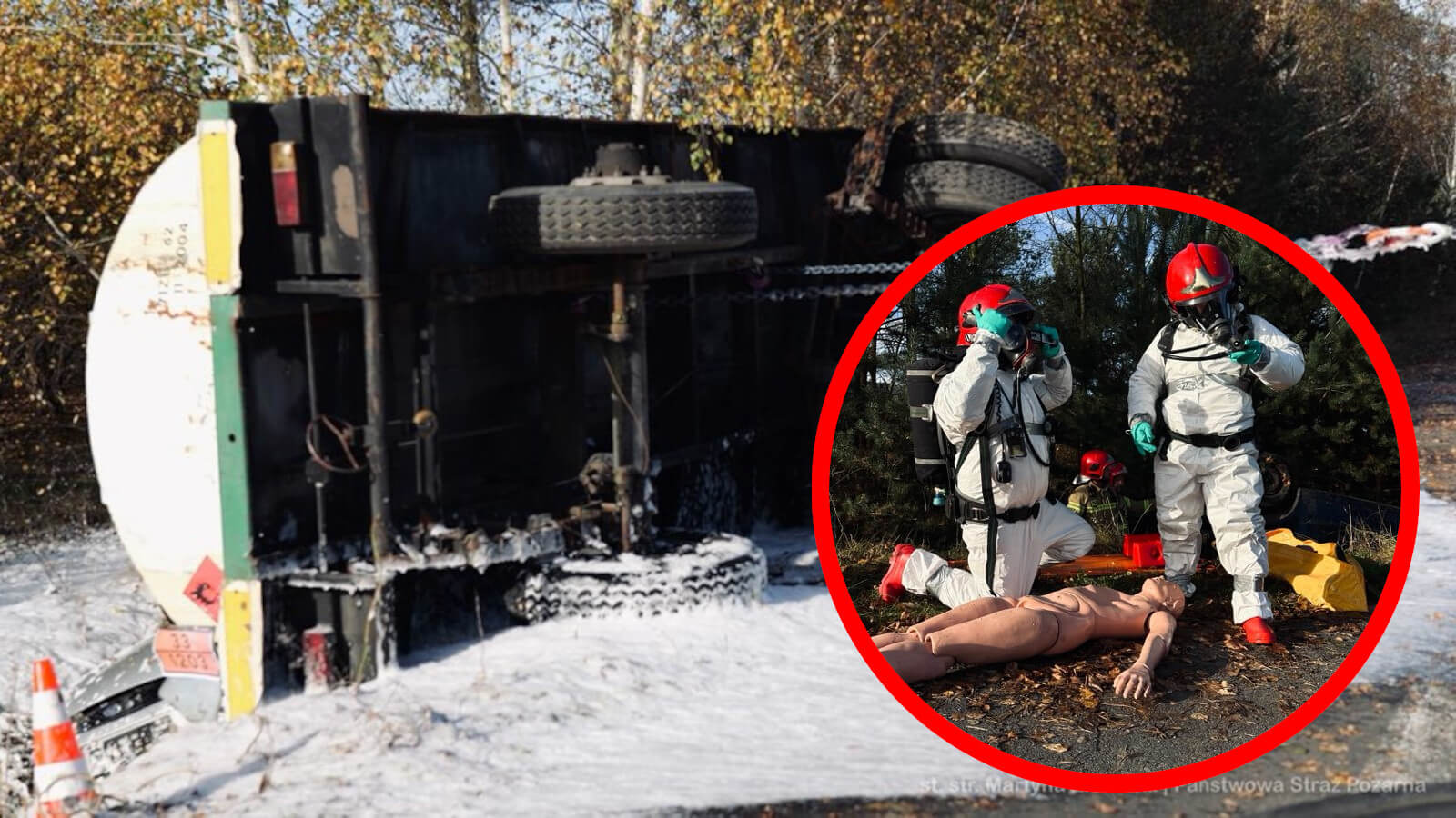 Strażacy Sulechów - rozbite pojazdy Sulechów. Specjalistyczna Grupa Ratownictwa Chemicznego