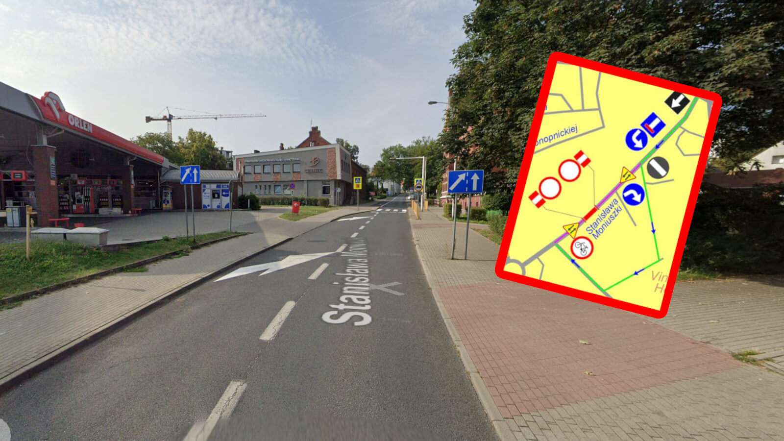 Utrudnienia w Zielonej Górze - Zamknięcie ulicy Zielona Góra Moniuszki