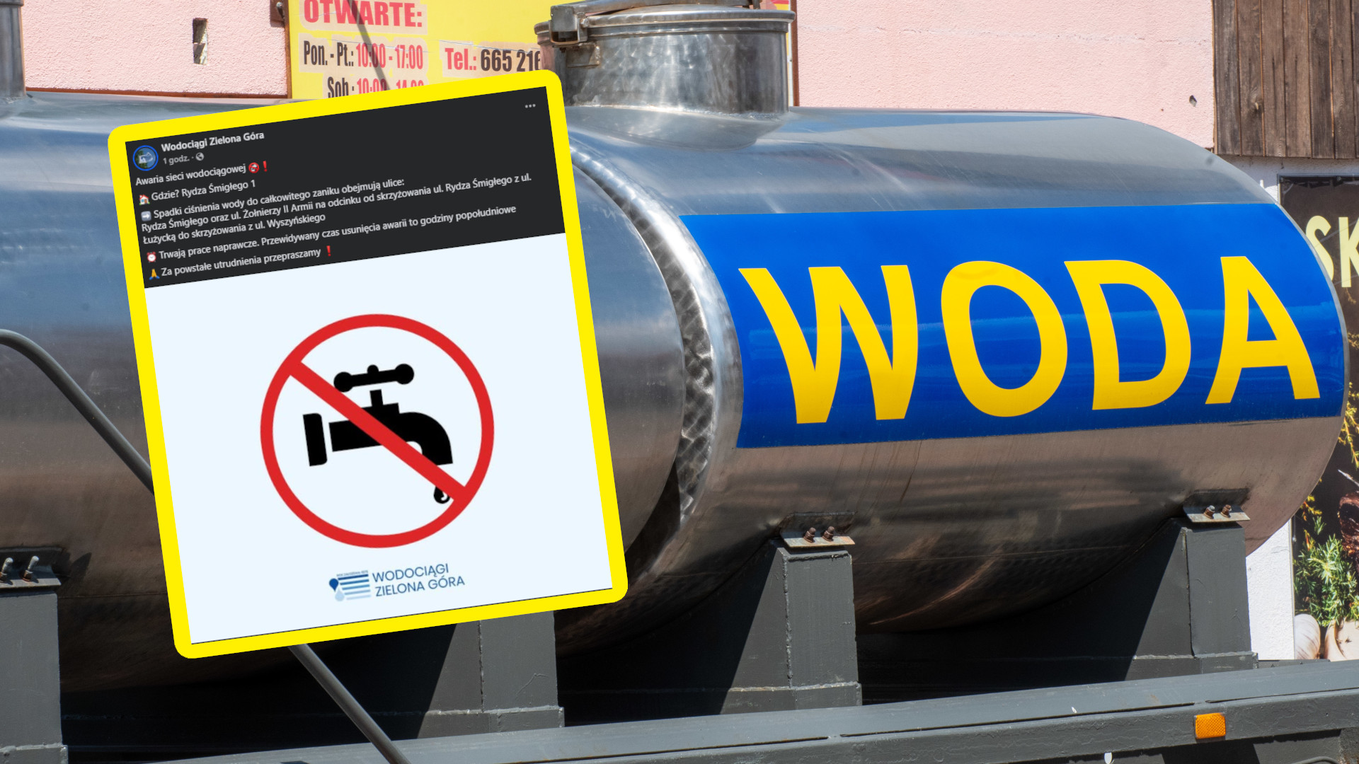 Awaria wodociągu Zielona Góra Rydza Śmigłego - Wodociągi Zielona Góra