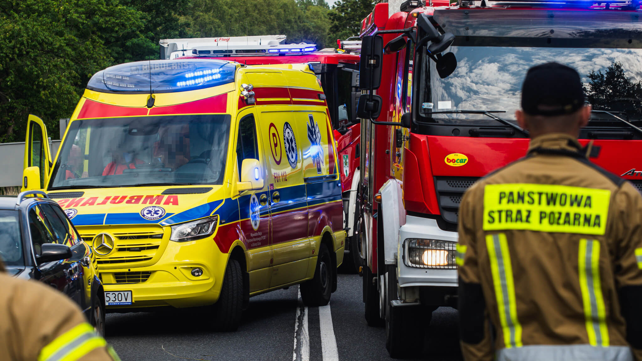 Wypadek na DK12 - Wypadek Marszów. Wypadek karetki