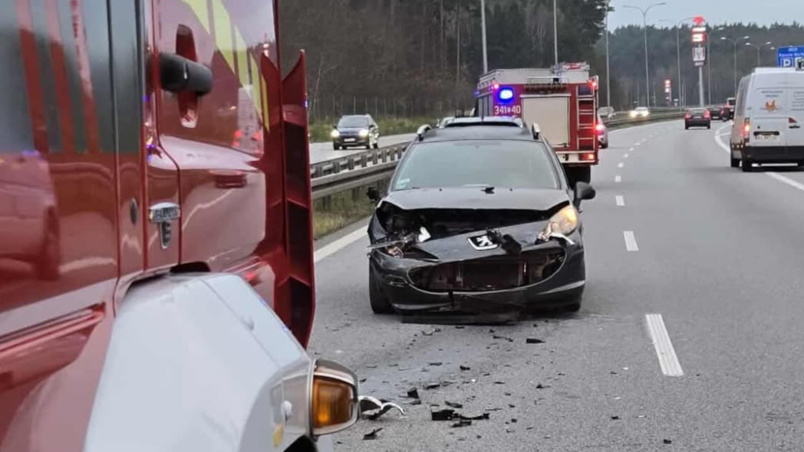 Wypadek na S3 - Wypadek Zielona Góra. Sytuacja na S3