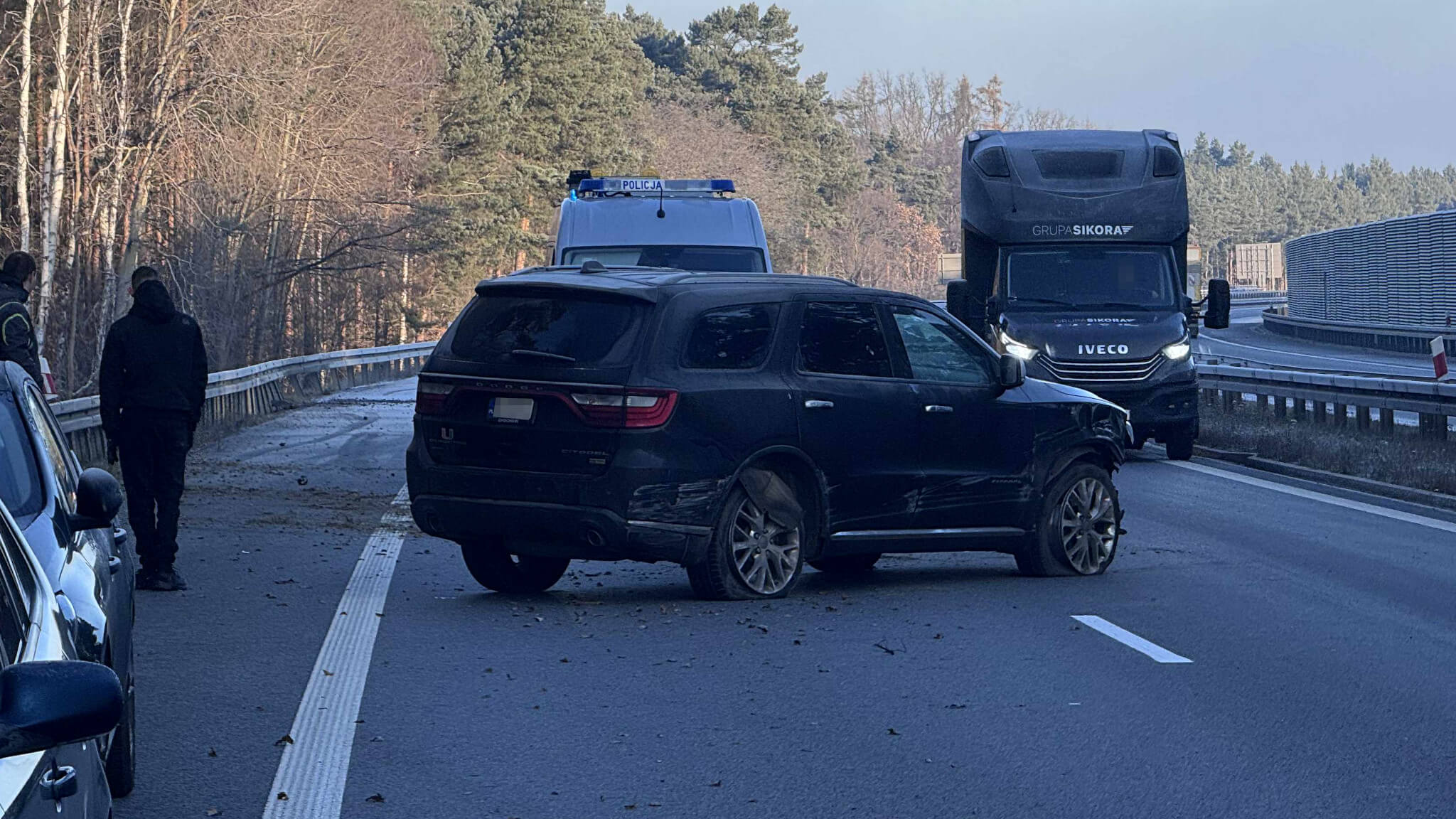 Zderzenie na S3 - Wypadek Zielona Góra. Sytuacja na S3