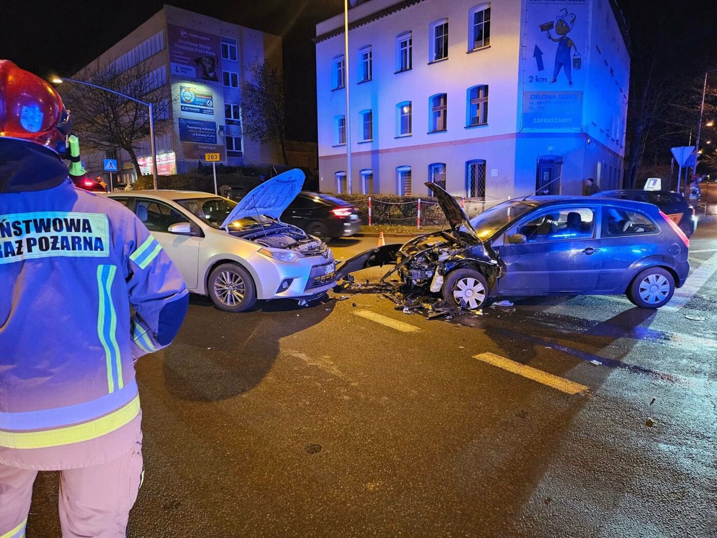 Wypadek Zielona Góra Kożuchowska - Wypadek osobówek Zielona Góra