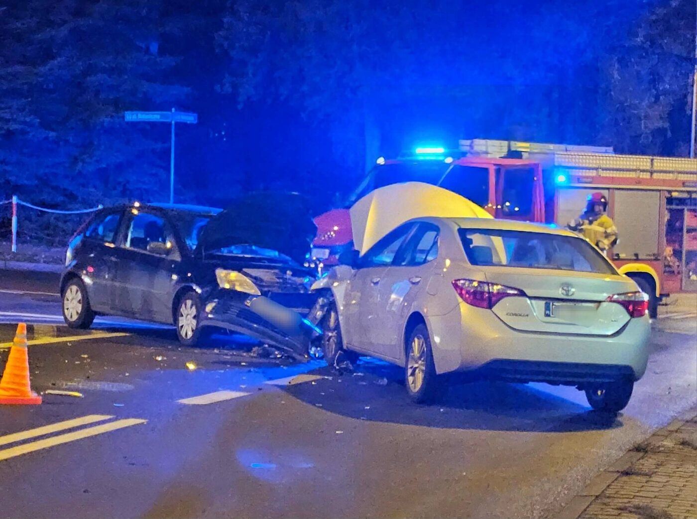 Wypadek Zielona Góra Kożuchowska - Wypadek osobówek Zielona Góra