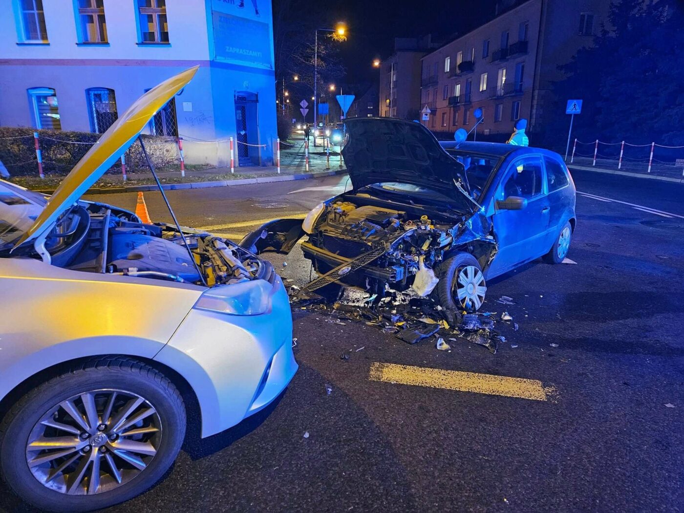 Wypadek Zielona Góra Kożuchowska - Wypadek osobówek Zielona Góra