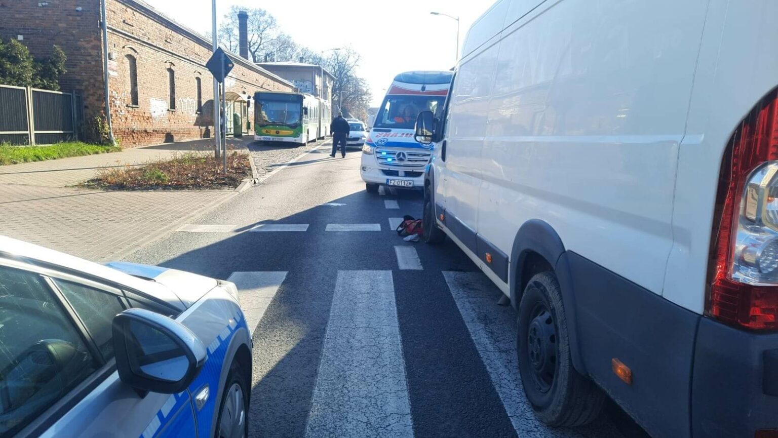 WypadekZielonaGoraPotracenie21.11.25_6 Potrącenie Zielona Góra - Wypadek Zielona Góra Batorego