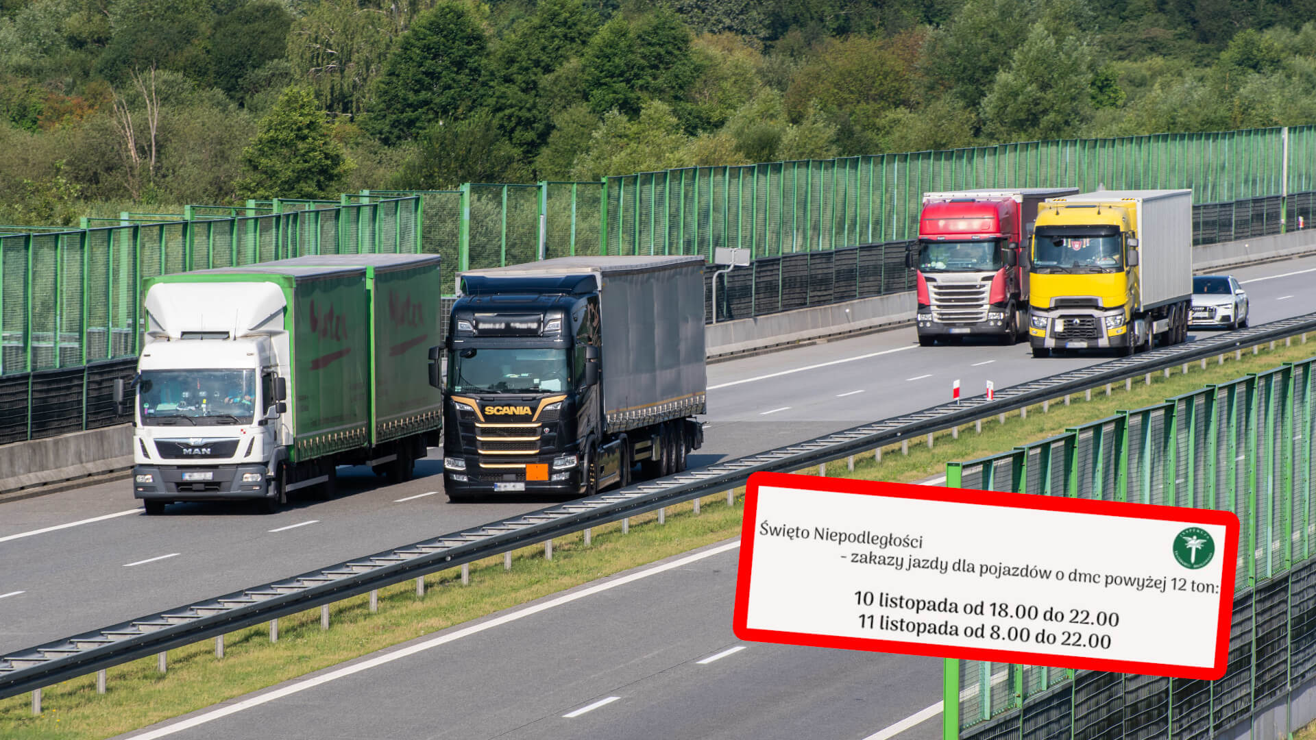 zakaz jazdy 11 listopada 2025 - zakaz jazdy ciężarówek 10 listopada