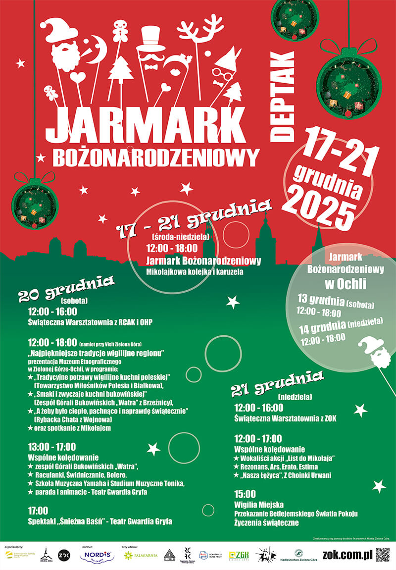 jarmark bożonarodzeniowy Zielona Góra 2025 - program jarmarku Zielona Góra