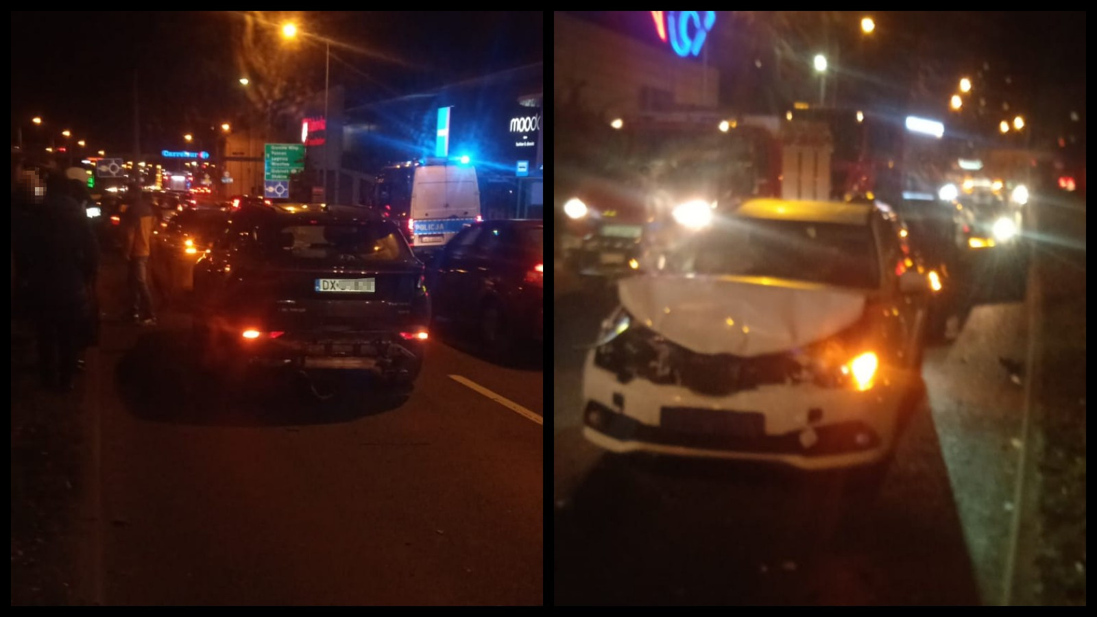 Karambol Zielona Góra - Wypadek Zielona Góra