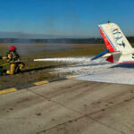 Lotnisko Zielona Góra - Pożar samolotu Zielona Góra