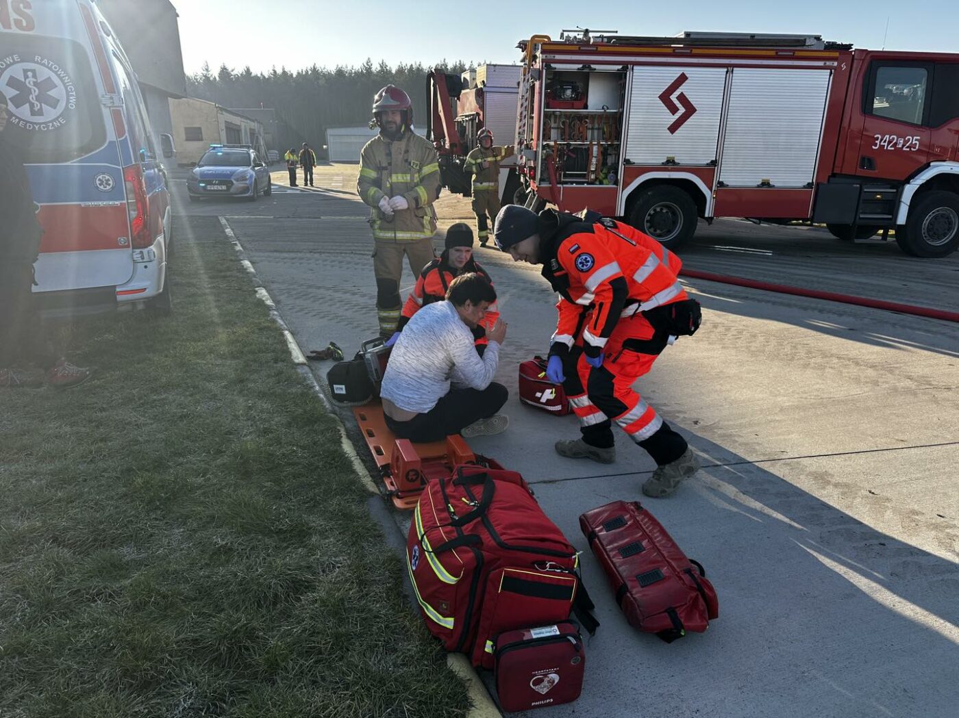 Lotnisko Zielona Góra - Pożar samolotu Zielona Góra