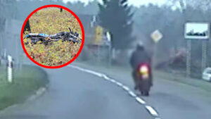 Pościg za motocyklistą. Uciekał przed policją nawet przez las (FILM)