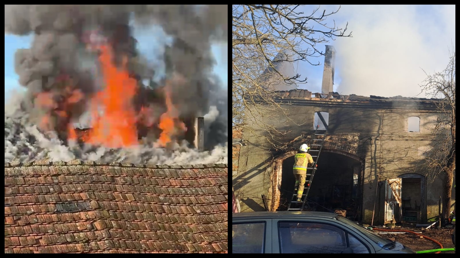 Pożar domu Zielona Góra - Pożar Grabowiec