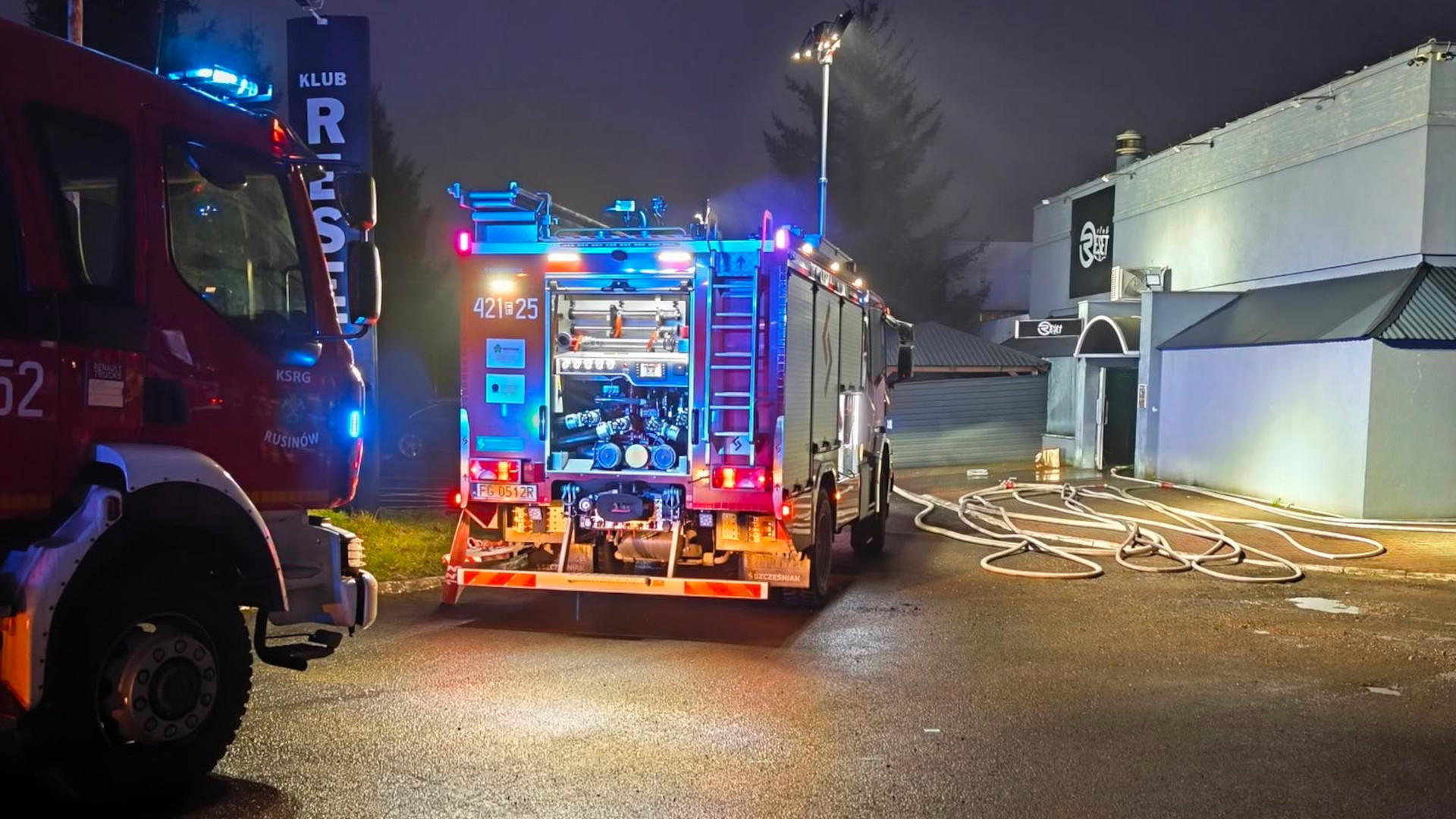 Pożar Reset Club Świebodzin - Straż pożarna Świebodzin