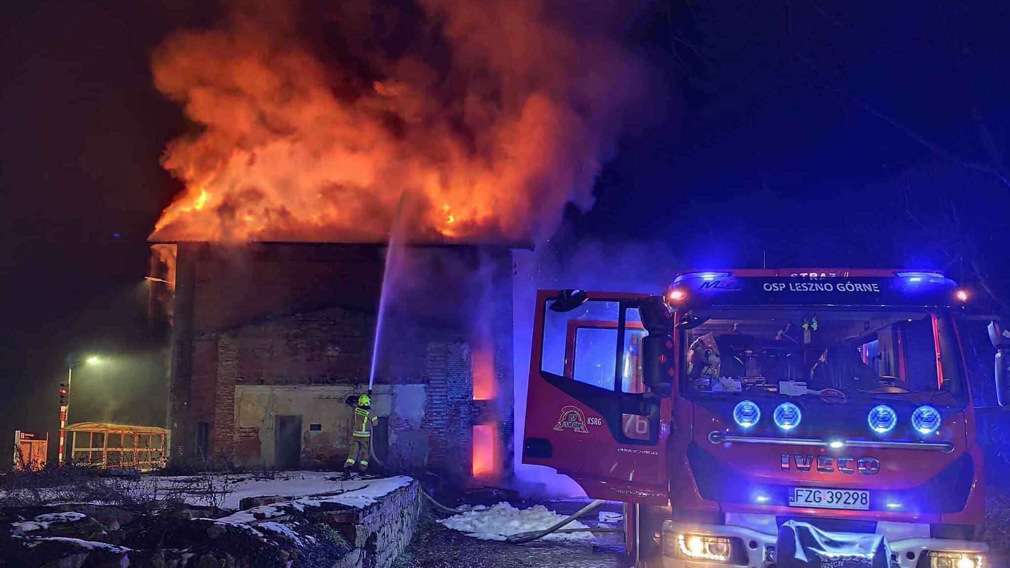 Pożar na stacji kolejowej - Pożar Leszno Górne. Pożar Szprotawa