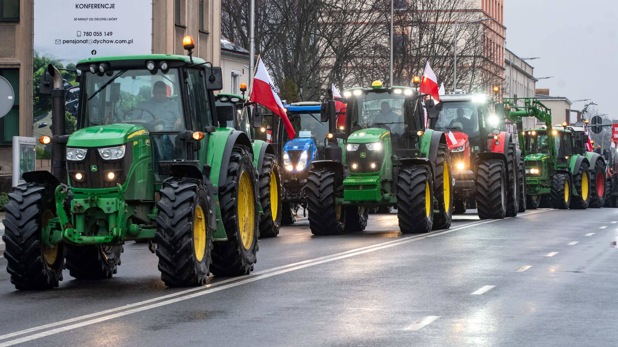 protest rolników Zielona Góra - blokady dróg Zielona Góra