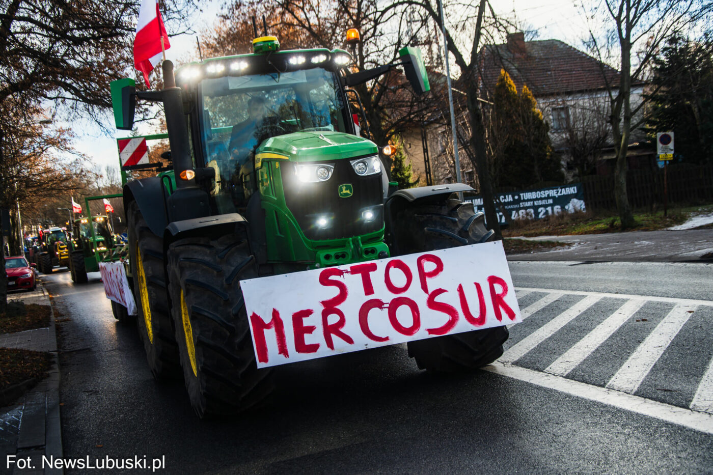 protest rolnik&oacute;w Zielona G&oacute;ra - Mercosur protest