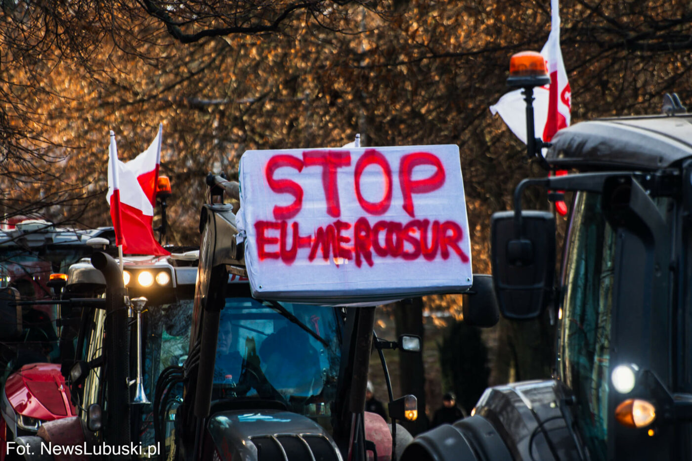 protest rolnik&oacute;w Zielona G&oacute;ra - Mercosur protest