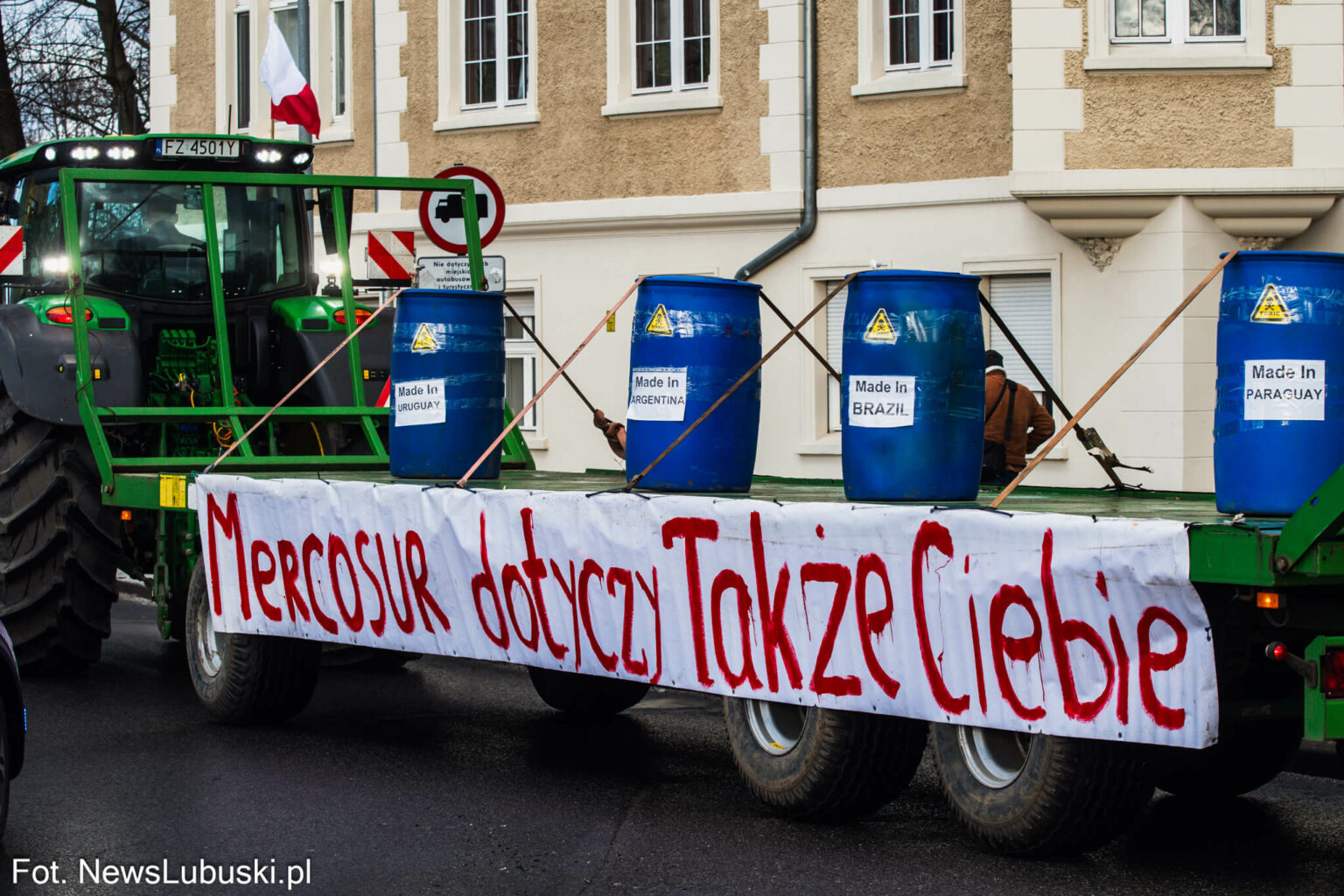 protest rolnik&oacute;w Zielona G&oacute;ra - Mercosur protest