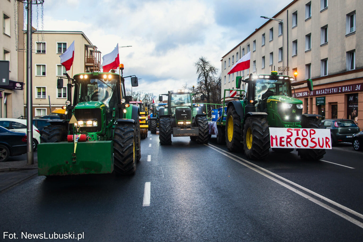 protest rolnik&oacute;w Zielona G&oacute;ra - Mercosur protest