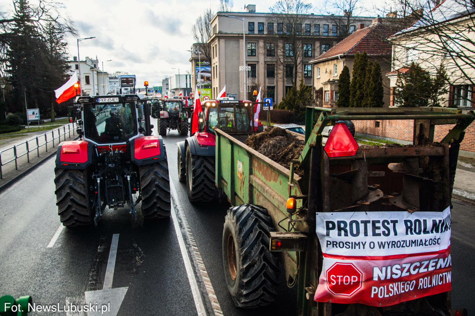 protest rolnik&oacute;w Zielona G&oacute;ra - Mercosur protest