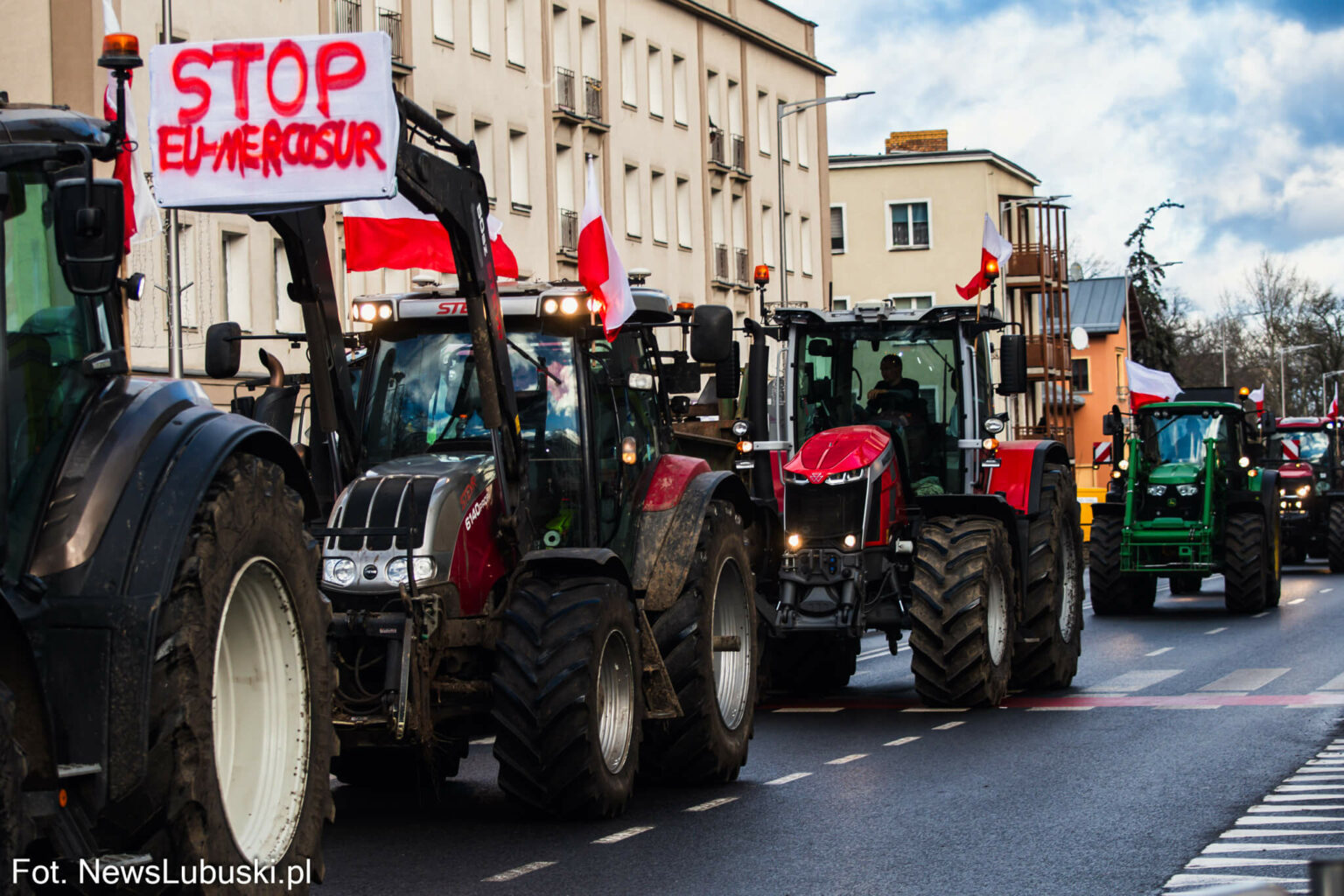 protest rolnik&oacute;w Zielona G&oacute;ra - Mercosur protest