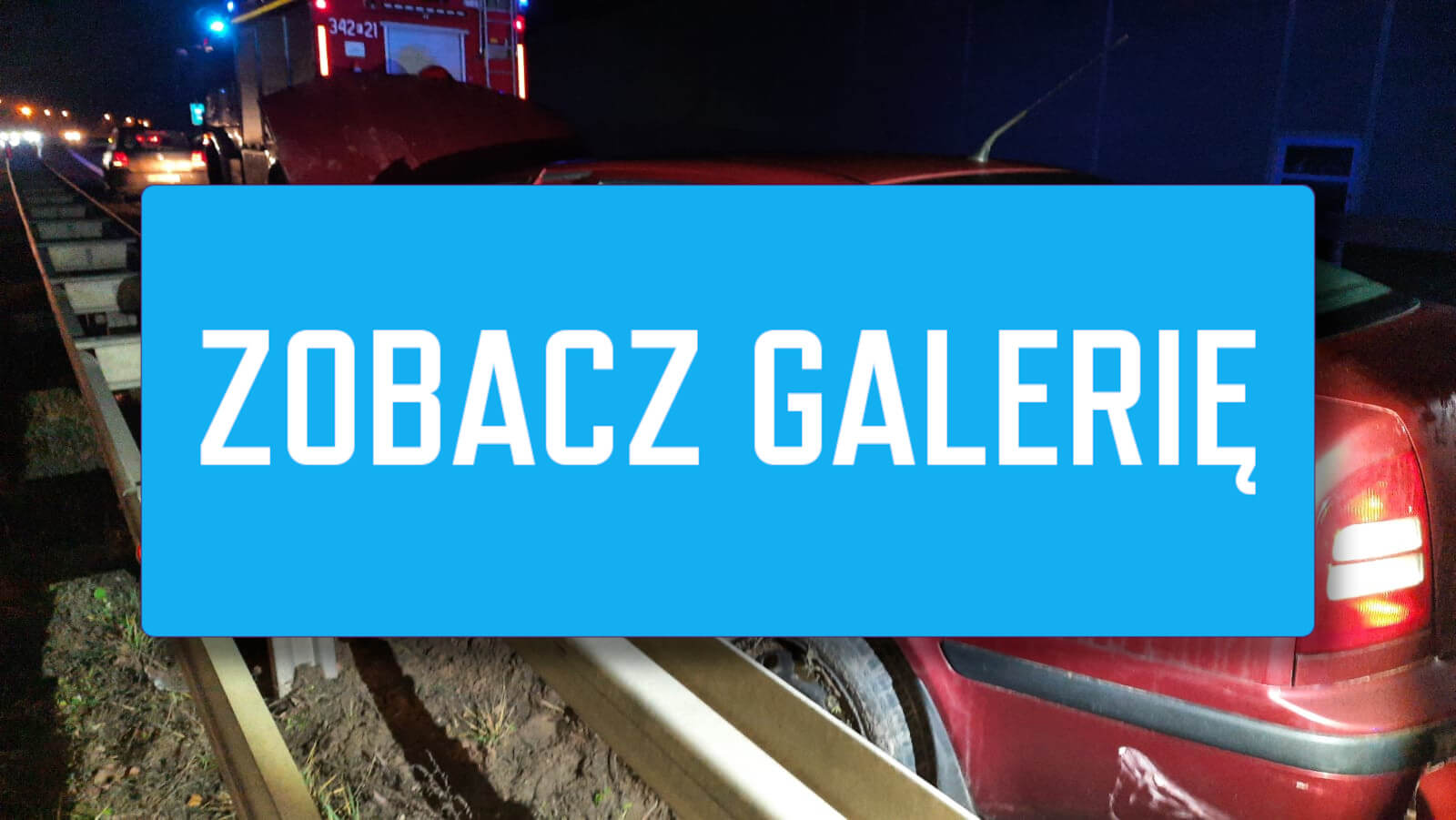 Wypadek na S3 koło Zielonej Góry. Osobówka rozbita o bariery Wypadek na S3 - Wypadek Zielona Góra