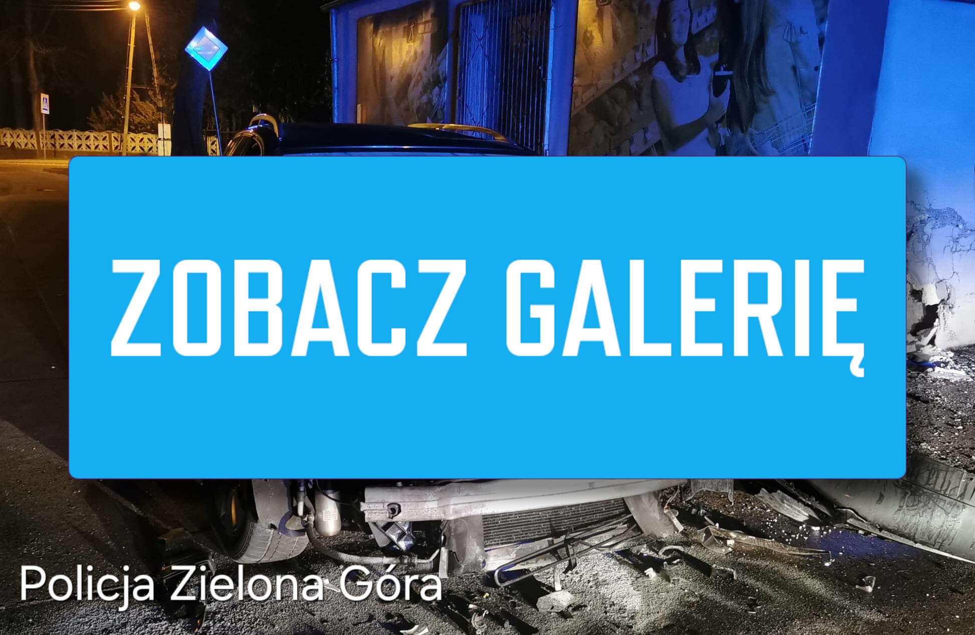 Wypadek Sulechów - Wypadek Smolno Wielkie. Auto uderzyło w sklep