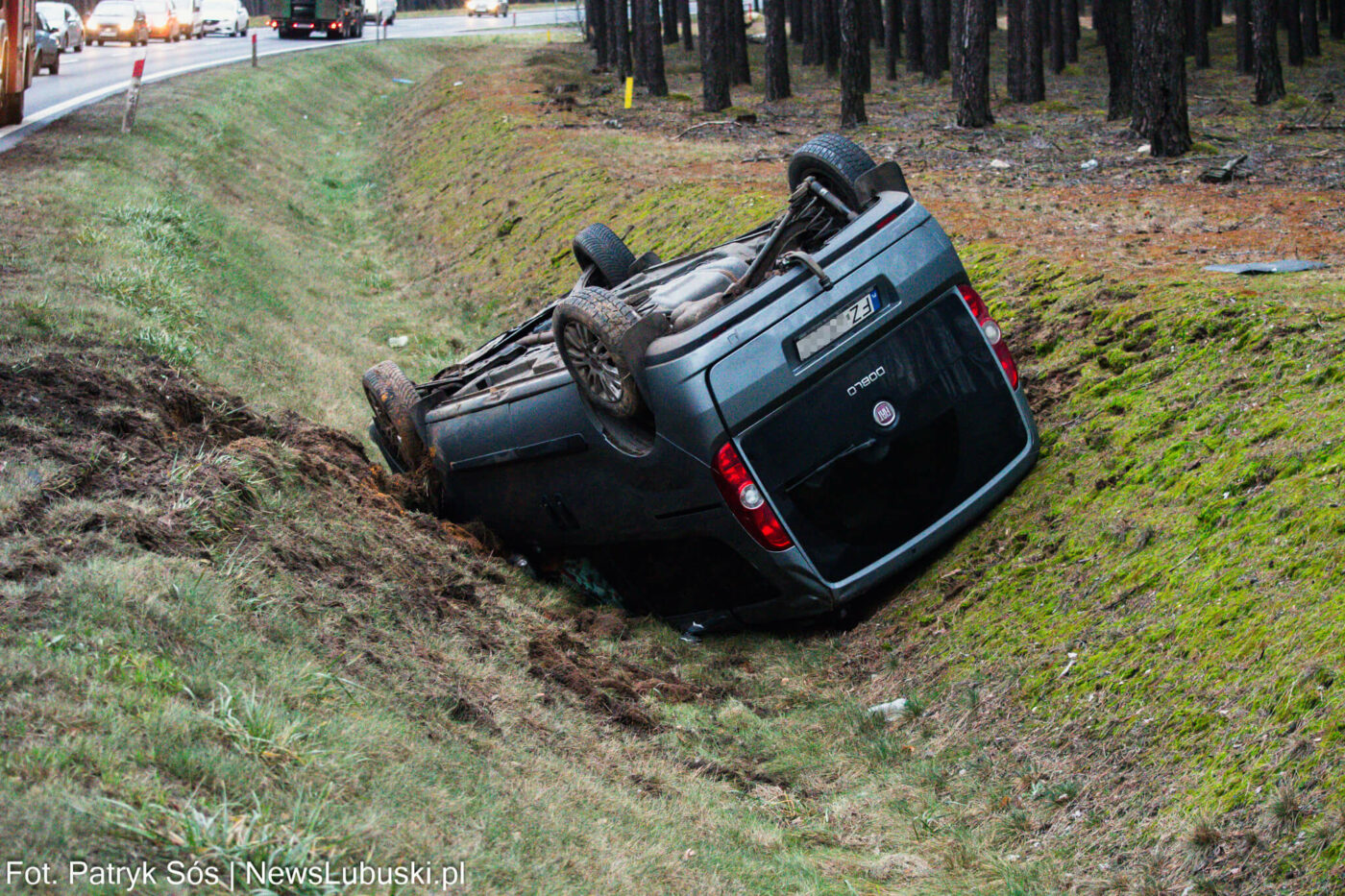 Wypadek Zielona G&oacute;ra - Południowa Obwodnica Zielonej G&oacute;ry