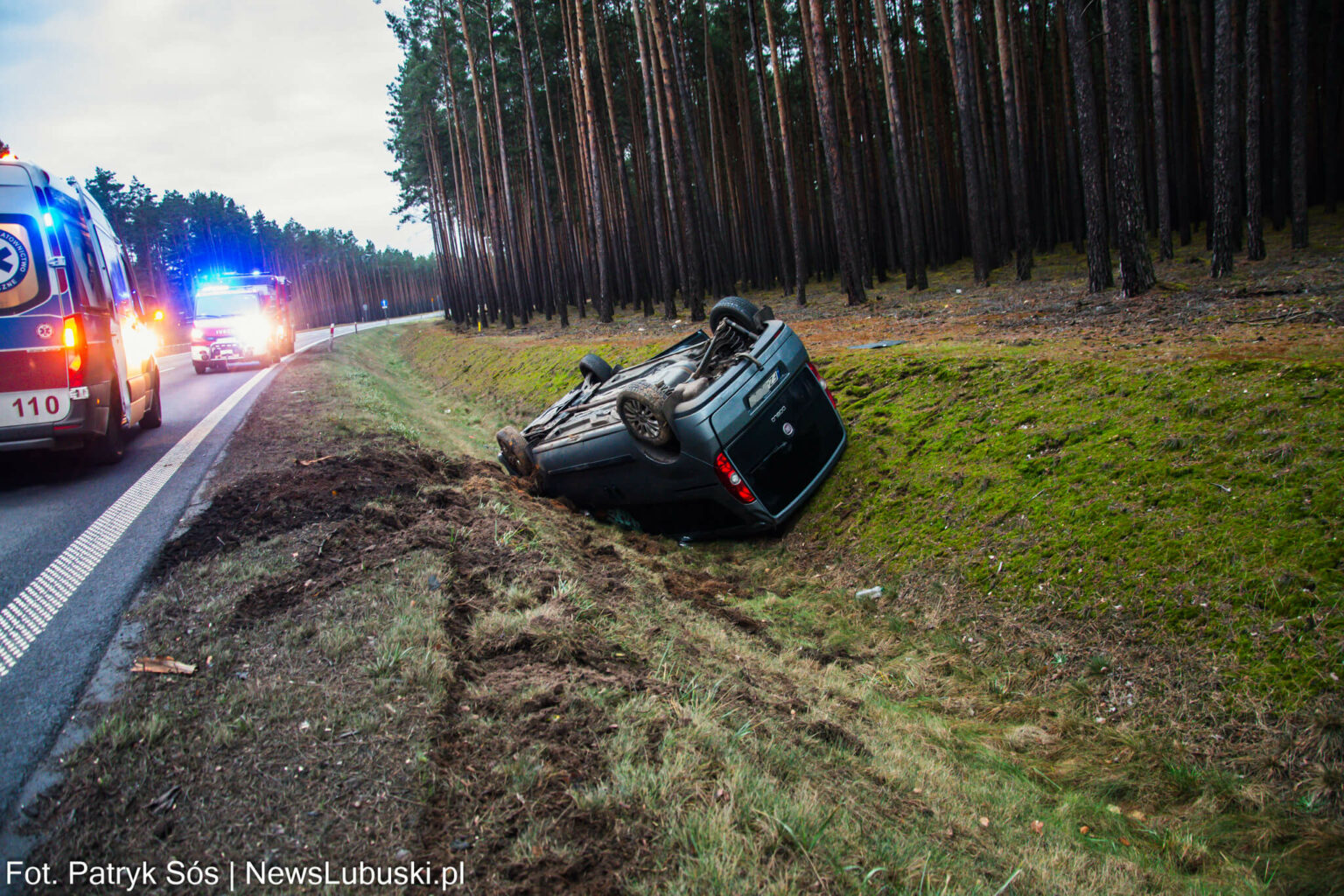 Wypadek Zielona G&oacute;ra - Południowa Obwodnica Zielonej G&oacute;ry