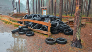 Sterta opon w lesie pod Żaganiem. Leśnicy szukają sprawcy (ZDJĘCIA)