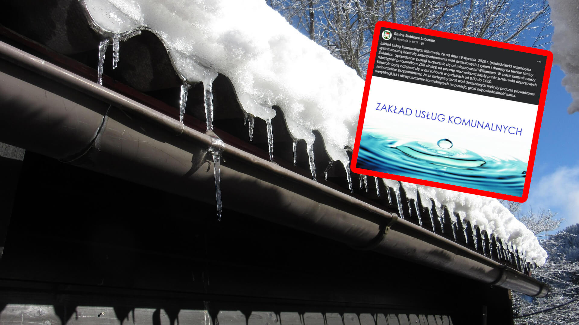 kontrole deszczówki pod Zieloną Górą - Gmina Świdnica Lubuskie