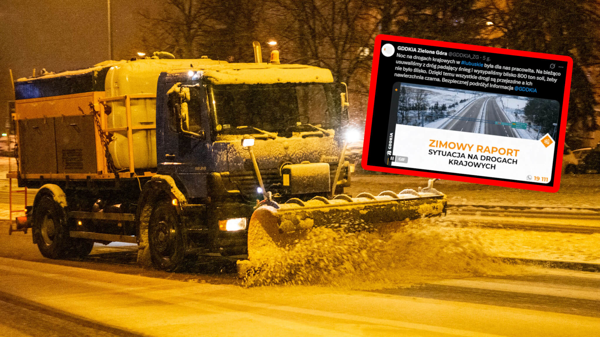 drogi krajowe Lubuskie - GDDKiA Zielona Góra odśnieżanie dróg