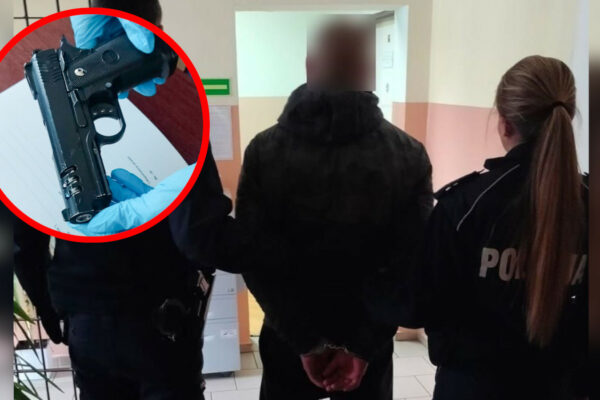 zadyma w markecie Zielona Góra - groził pistoletem