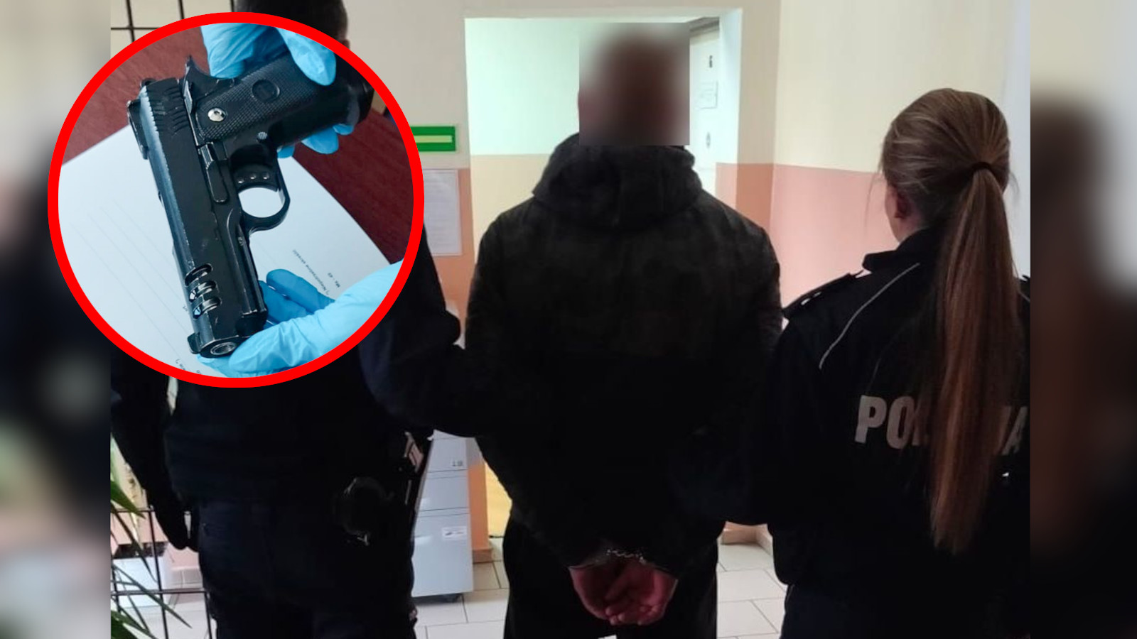 zadyma w markecie Zielona Góra - groził pistoletem