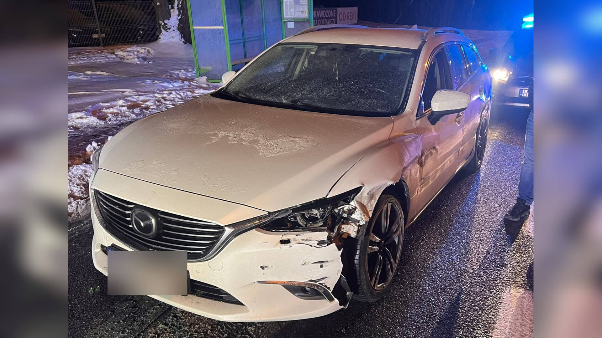 pijany kierowca Zielona Góra - rozbity samochód