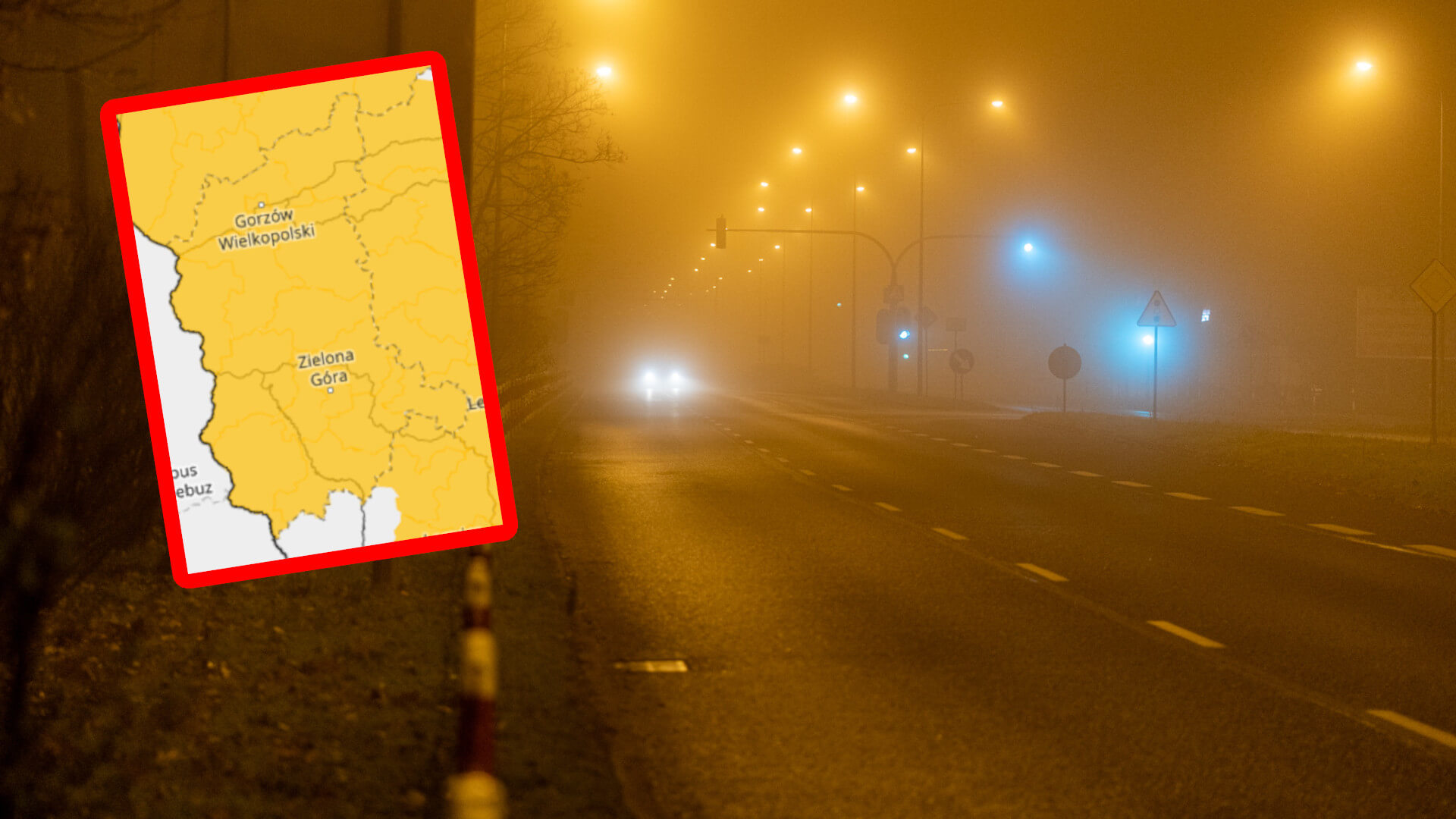 gęsta mgła Lubuskie - ostrzeżenia IMGW