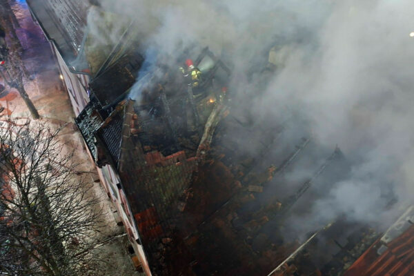 pożar Gorzów Wielkopolski - pożar kamienicy Gorzów Fabryczna