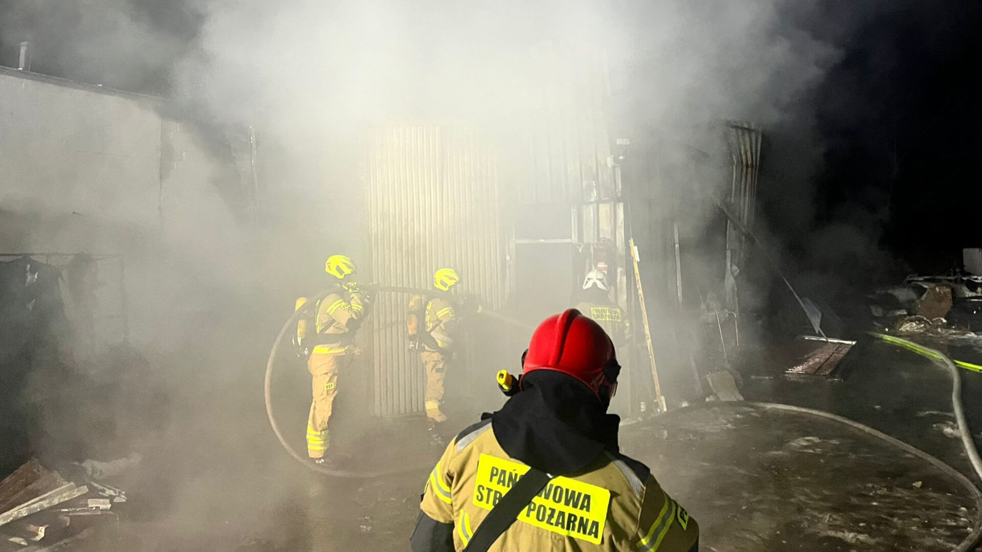 Pożar Słubice - Pożar hali magazynowej