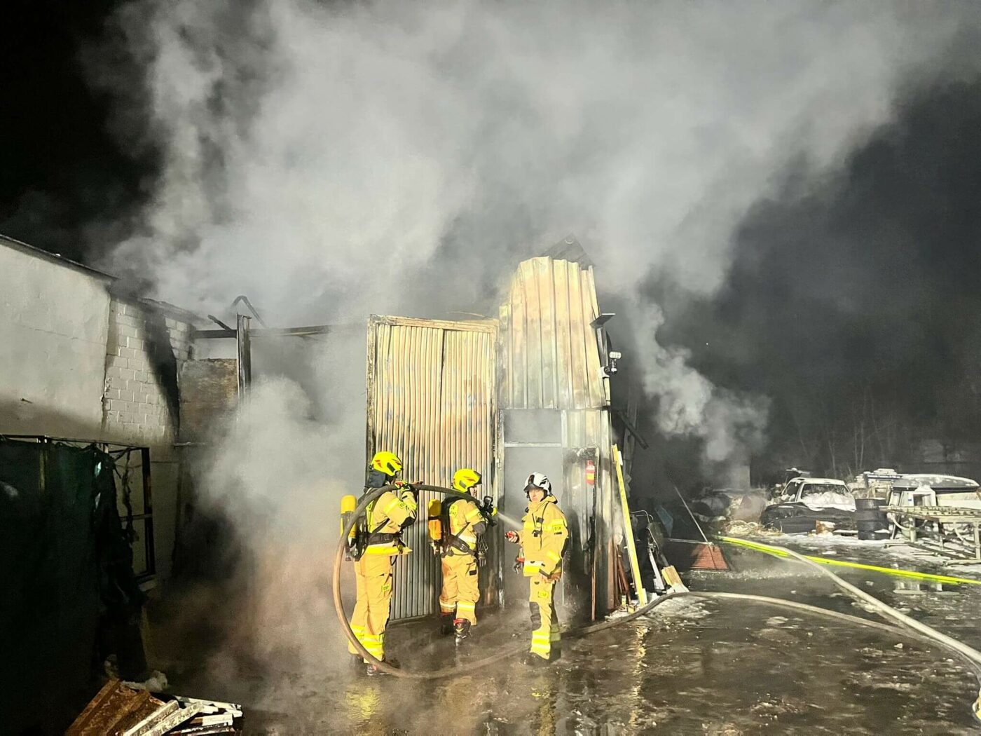 Pożar Słubice - Pożar hali magazynowej