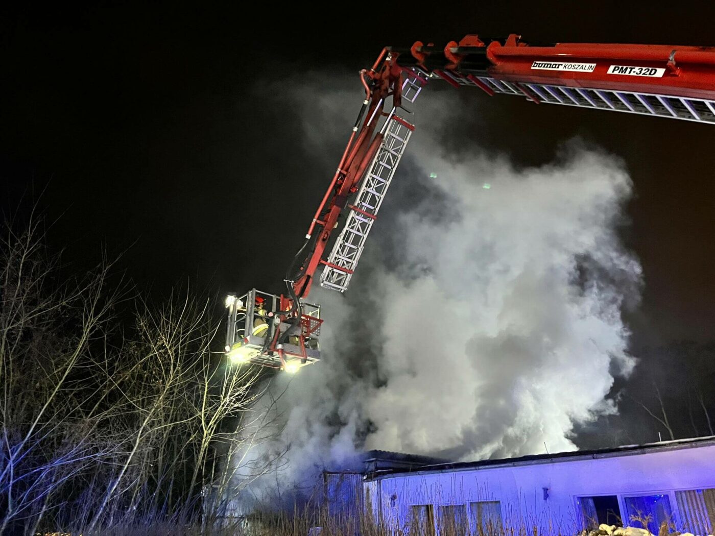 Pożar Słubice - Pożar hali magazynowej