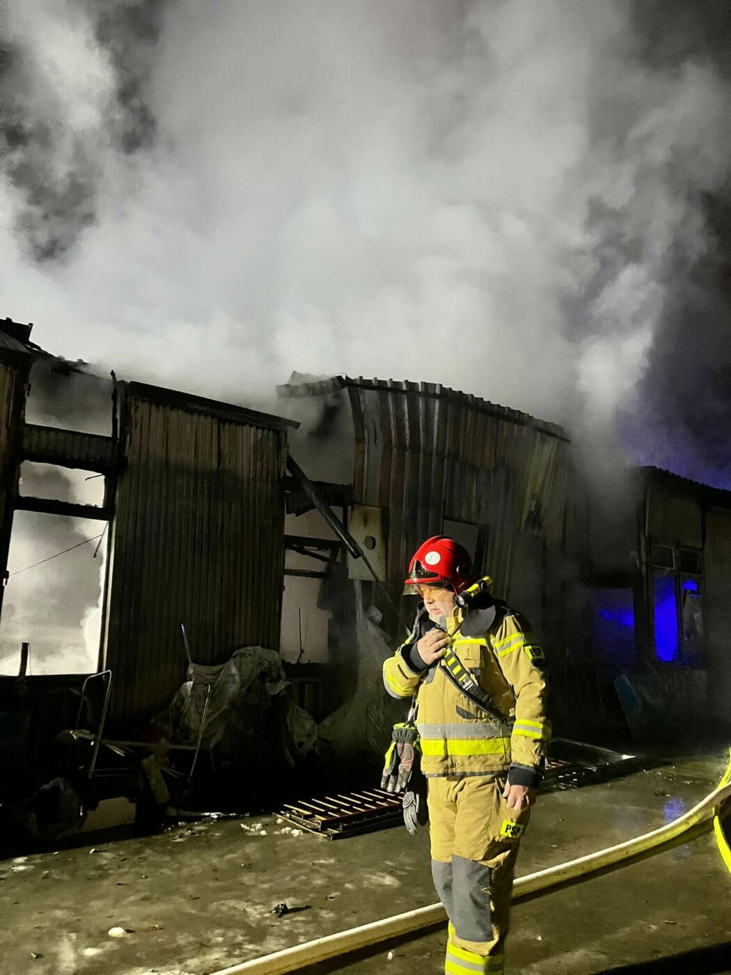 Pożar Słubice - Pożar hali magazynowej