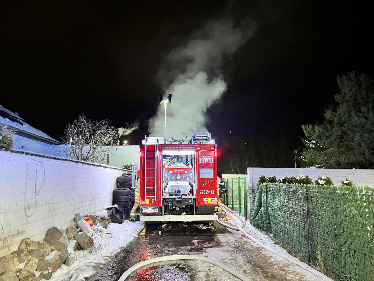 Pożar Słubice - Pożar hali magazynowej