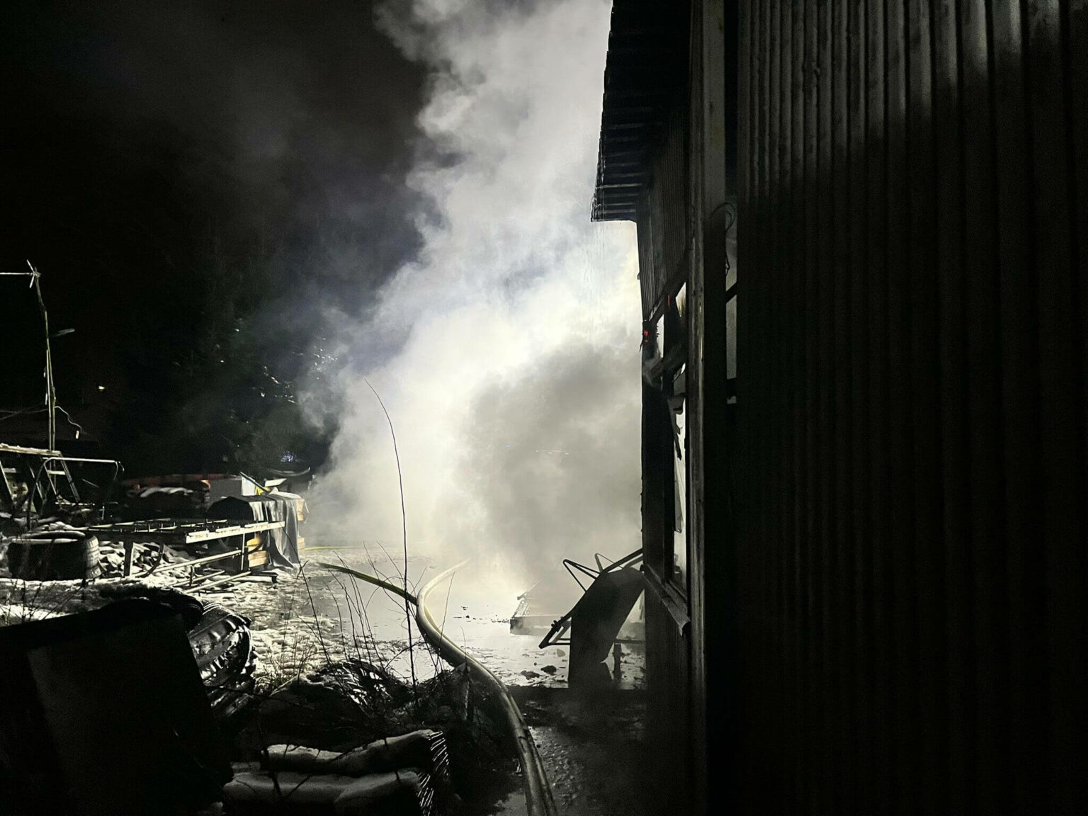 Pożar Słubice - Pożar hali magazynowej