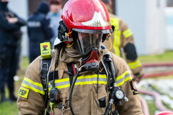 Pożar Żary kamienica Moniuszki - Straż pożarna Żary