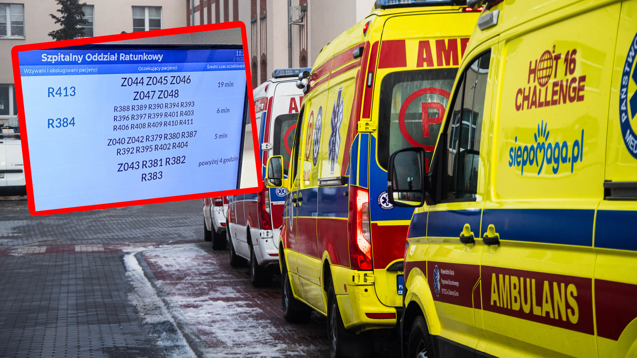 SOR Zielona Góra - gołoledź Zielona Góra. interwencje pogotowia